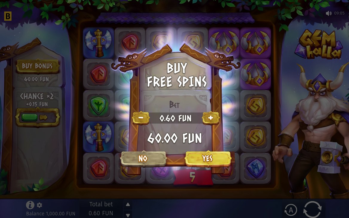 Free Spins trigger: four Viking longship Scatters on the grid