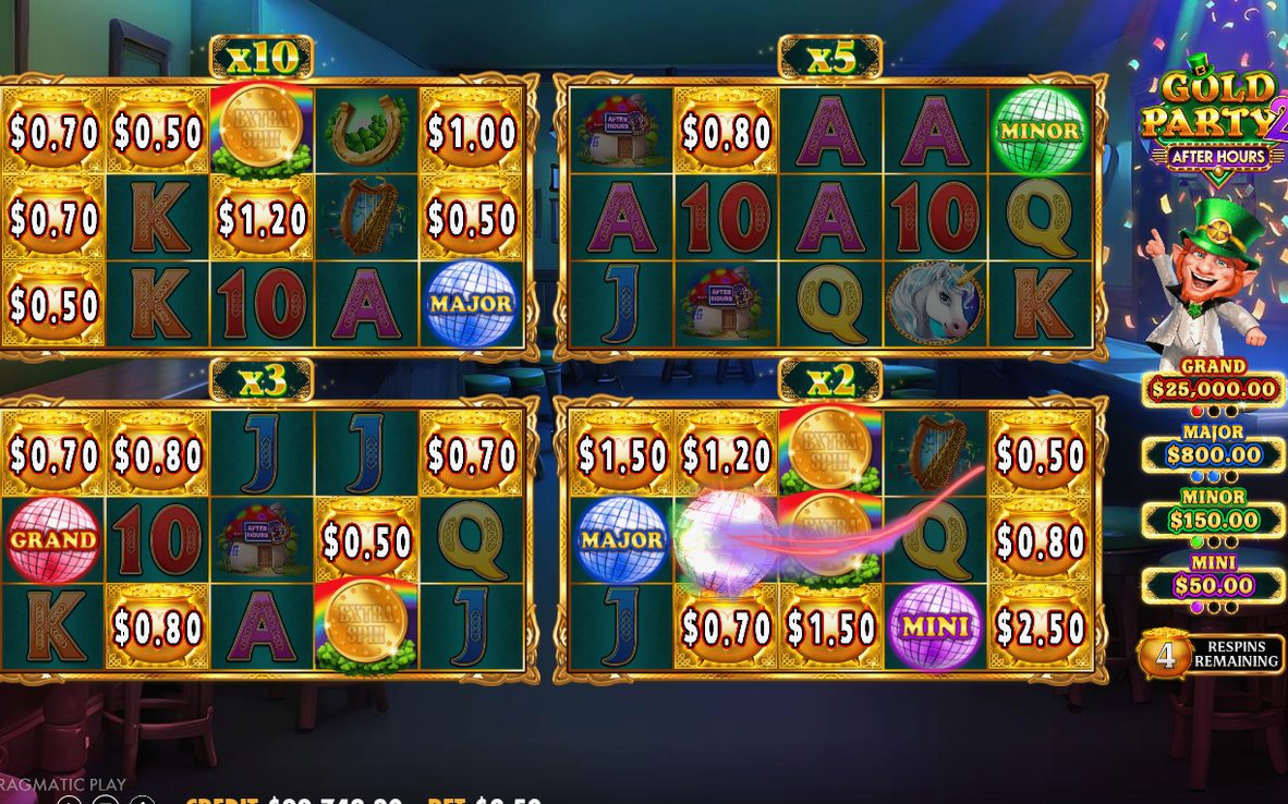 After Hours Bonus on four grids with 8 respins
