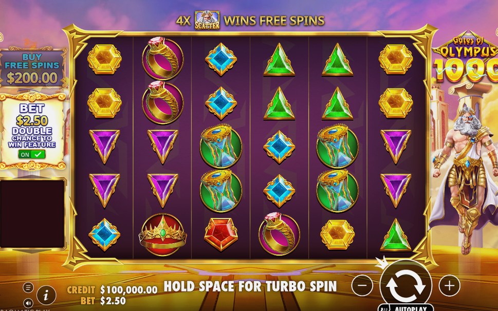 Base Game grid with a tumble and Multiplier orbs