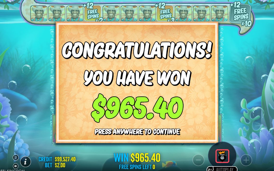 Win screen after a round with collected Money values