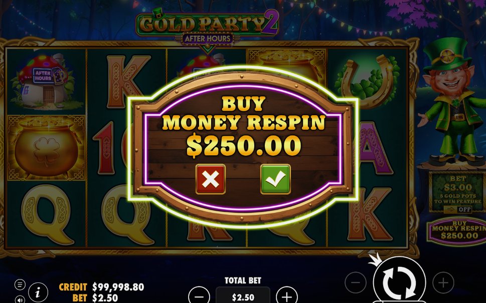 Money Respin with MONEY symbols on the single grid